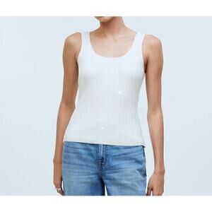 Madewell Women's The Signature Knit Scoopneck Sweater Tank bright ivory Medium